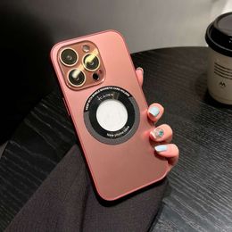 Business Wireless Charging PC with Camera Lens Case 14 12 13 Back Phone Cover for Iphone 15 Pro Max