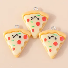 Charms 15pcs Cute Resin Triangle Pizza Food Diy Kawaii Cartoon Foods Keychain Earring Pendants Women Jewellery Making Accessories