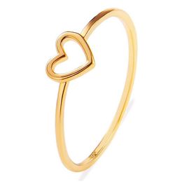 Band Rings New Fashion Sier Gold Colour Heart Shaped Ring Couples Best Friend Drop Delivery Jewellery Dhrb8