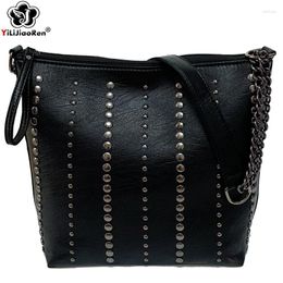 Shoulder Bags Fashion Ladies Large Chain Handbags Elegant Bag Women Luxury Rivet Handbag Leather Crossbody Messenger