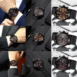 Wristwatches CRRJU Simple Fashion Style Casual Military Quartz Men Watches Ultra-thin Full Steel Male Clock Wristwatch