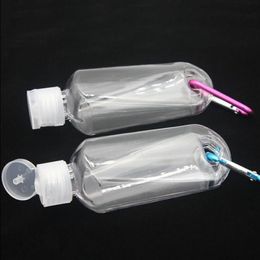 50ML Empty Alcohol Spray Bottle with Key Ring Hook Clear Transparent Plastic Hand Sanitizer Bottles for Travel Sdtdu