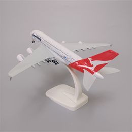 Aircraft Modle 20cm Alloy Metal Australian Air QANTAS Spirit Of Australia Airbus 380 A380 Airlines Airplane Model Diecast Plane Aircraft Wheels 230426