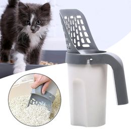 Housebreaking 2In1 Cat Litter Scoop Pet Care Sand Waste Scooper Shovel Hollow Cleaning Tool With Waste Bag Pet Scooper Cat Tray Box Scoopers