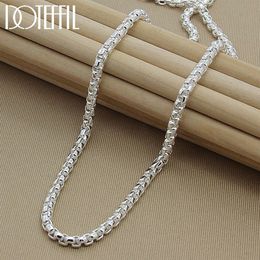 Strands Strings DOTEFFIL 925 Sterling Silver 5mm Round Box Chain 182024 Inch Necklace For Woman Men Fashion Wedding Engagement Charm Jewellery 230426