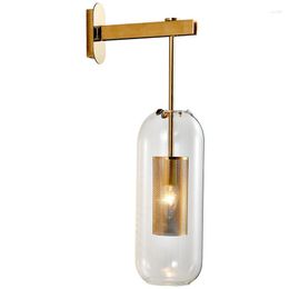 Wall Lamp Creative Personality Glass Bar Restaurant Post-modern Porch Bedroom Bedside Aisle Staircase Long Column