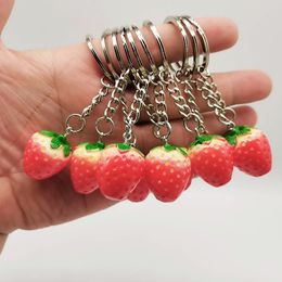 Size 2.5cm Creative Strawberry Keychains Pendant Simulation Strawberry Promotional Bag Car Keychain Jewellery Gifts In Bulk