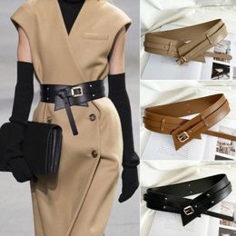 Belts Vintage Classic Skirt Dress Coat Ladies Corset Band Pin Buckle Cummerbunds Leather Waistband Luxury Knot Wide