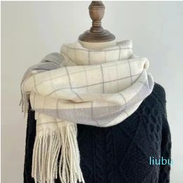 Fashion Winter Chequered Scarf Women Autumn Wild British Classic Cashmere Sand