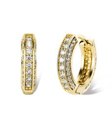 Fashion Hip Hop Earrings Hip Hop Gold Silver Bling CZ Diamond Hoops Earrings for Men Women Nice Gift8551501