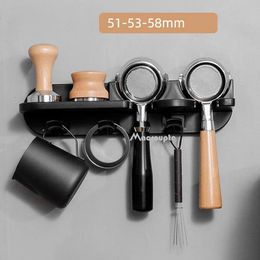 Dish Racks 51/54/58mm Wall Mount Coffee Set Storage Rack Puching Free Espresso Coffee Portafilters Holder Coffeeware Organiser Accessories 231124