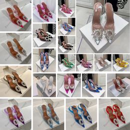 Scarpe da abito da sposa 7cm 10cm CAMELIA Begum bowknot farfalla Pompe in PVC tacchi alti AMINA MUADDI sandali con brillantini con strass Scarpe da donna in cristallo trasparente