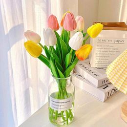 Decorative Flowers Flower Balcony Decor Supplies5 Pcs Imitation Tulips Non-fading Not Withered Easy Care Great Fidelity Wedding Fu