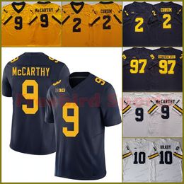 Michigan Wolverines 97 Aidan Hutchinson Blue College Football Jersey Blake Corum Tom Brady J.J. Mccarthy Donovan Edwards Stitched Mens Short Sleeves Outdoor