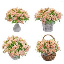 Decorative Flowers Wedding Decorat2PCS Home Decoration Foam Simulation Artificial Bouquet 15 Diamond Roses Table Accessories Creative