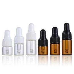 2000pcs 1ml 2ml 3ml Transparent amber Dropper Bottle,Essential Oil/Perfume Samples Packaging Container