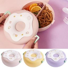 Dinnerware Sets 1000ml Cartoon Lunch Box Microwavable Bento Container With Compartments Meal Students Supply
