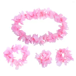 Decorative Flowers 4 Pcs/ Spring Wreaths Floral Wreath Headband Flower Bracelets Party Supplies