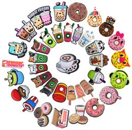 Trendy Croc Coffee PVC pink croc charms for Shoes - Cute and Colorful Decorations for Kids, Boys, Girls, Men, and Women - Perfect for Birthdays, Parties, or Gifts - Fast Drop Delivery (OYL75)