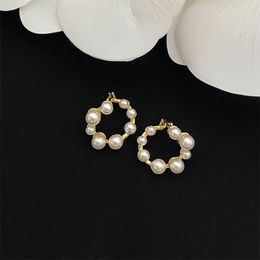 Designer Pearl Earrings Luxury Single Letter Stud Earrings Hooked Geometric Pattern Famous Women Crystal Rhinestones Wedding Party Jewellery DHL Free