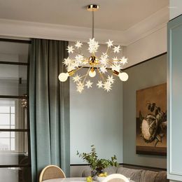 Chandeliers Pendant Lights Nordic Modern Minimalist Star Gypsophila Chandelier Living Rooming Bedroom El Lobby Decoration Room Lamps