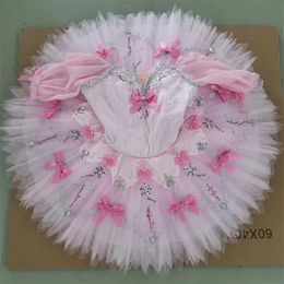 Dancewear Fashion Custom Size Kids Girls Competition Performance Wear Pink Professional Ballet Tutu 231124