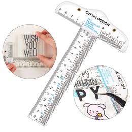 Highlighters 1 T Square 6 inch transparent acrylic measuring ruler suitable for student workstation DIY drawing tool art supplies 2023 heat