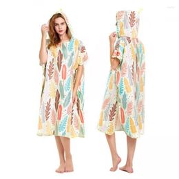 Towel Printed Quick-drying Dressing Robe Microfiber Bath Poncho For Women Dress Swimming Beach