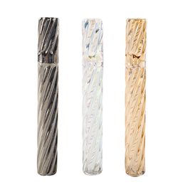 Colourful One Hitter Spiral Thick Glass Pipes Portable Bong Herb Tobacco Smoking Preroll Cigarette Holder Handpipe Philtre Mouthpiece Catcher Taster Bat Tips