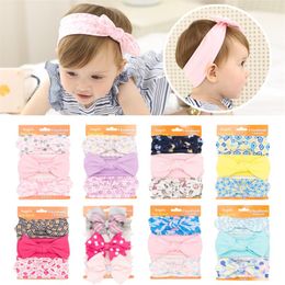 3pcs/set Baby Girls Cotton Headbands Turban Bowknot Bunny Hairbands Infant Kids Elastic Floral Headwear Children Hair Accessories