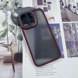 Translucent Frosted Customised Hard PC Metal Camera Protection Shockproof Back Cover for Iphone 15 13 12