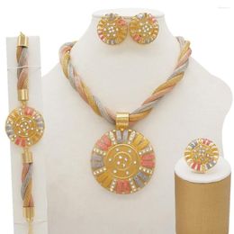 Necklace Earrings Set African Jewellery Tassel Fashion Bridal Wedding Party Elegant Women Costume Jewlery