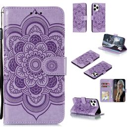 Mandala Embossing Wallet Cases Magnetic PU Leather Phone Full Cover Protector for iPhone 15 15 pro max 14 13 12 11 XR Samsung Note20 S23 Ultra A34 5G Motorola LG Google
