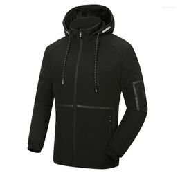 Men's Jackets 2023 Spring Autumn Fleece Hooded Jacket Men Fashion Casual Brand Coat Outdoor Sport Waterproof Outwear