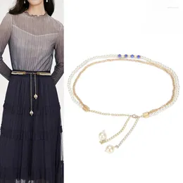 Belts Korean Version Pearl Multi-layer Waist Chain Women's Matching Dress Shirt Tassel Versatile Decoration Fashion Thin Belt