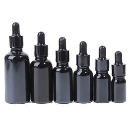 Essential Oil Glass Dropper Bottles Empty Black Cap Refillable Bottles Effective and Strong Eye Droppers Mjhrt
