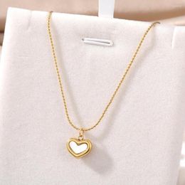 Pendant Necklaces DAXI Elegant Heart For Women Gold Colour Stainless Steel Love Birthday Wedding Party Jewellery