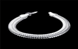 Wedding gift! 10M flat bracelet - me 925 silver bracelet JSPB231,Beast gift men and women sterling silver plated Chain link bracelets7905817