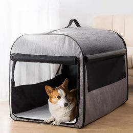 Cages Portable Dog Carrier Bag Pet Car Travel Crates Vehicle Folding Soft Bed Collapsible Kennel House