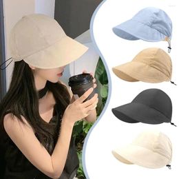 Wide Brim Hats Summer UV Protection Cap Fisherman Sun Hat Portable Adjustable Drawstring Caps