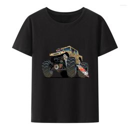 Men's T Shirts Funny Monster Truck Cotton Shirt Mens Clothes Summer Streetwear Comfortable Printed Tops Unisex Loose Breathable Camisetas