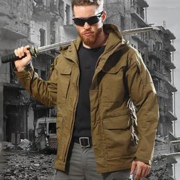 Men's Jackets 2023 Tactical Jacket Mens Outdoor Coat Long Hooded Trench Army Field Military Hiking Waterproof Windbreaker