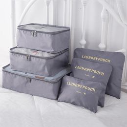 Storage Bags 6 Pieces/set Travel Bag Portable Luggage Organizer Traveling Suitcase Packing Clothes Shoe Tidy Pouch