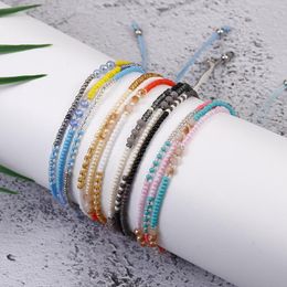 Strand 1PC Bohemian Handmade Waved String Braided Friendship Bracelets Rope Chains Multicolor Beaded Bracelet Women Girls Party Jewelry