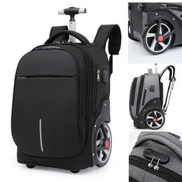 Suitcases Pull Rod Schoolbag Large Capacity Wheel Box Male Waterproof Climbing Bar Double Shoulders