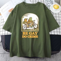 Men's TShirts Be Gay Do Crime Fashion Print Men T Shirts Fashionable Crewneck Tshirts Simplicity Loose Tshirt Cool Breathable Man Top 230425