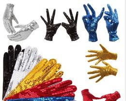 Five Fingers Gloves 1 Pair Sequined gloves Evening Party Costume Gloves dance at the kindergartens Kids Gloves 10 Colours 230426