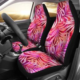 Car Seat Covers Pink Purple Peach Leaves Floral Flowers Pair 2 Front Protector Accessories