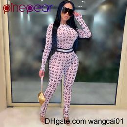 wangcai01 wangcai01Women's Two Piece Pants PinePear See Through Mesh Crescent Moon Print Rompers Womens Jumpsuit Long Seve Sexy Party Club Fashion Outfits