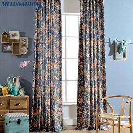 Curtain Modern Noble Flowers Curtains For Kids Bedroom Cotton Printed Living Room Window Treatments Drapes Kitchen Decor